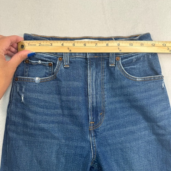 Abercrombie & Fitch Ankle Straight Jeans Womens Size 25/0 Medium Blue High Rise - Picture 8 of 12